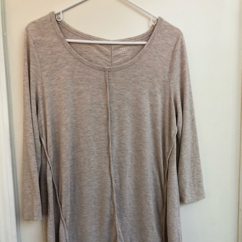 Oatmeal tunic top - rayon/spandex